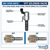 Katup Solenoid VVT 15330-46010, Katup Kontrol Oli Variable Valve Timing (OCV) untuk Toyota Supra Lexus GS300 IS300 SC300 Mesin 2JZ