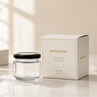 Etiquetas Personalizadas para Frascos de Vidrio Transparentes de 100ml, 180ml, 380ml y 500ml con Tapa de Rosca Hermética, Recipientes para Almacenar Dulces y Café