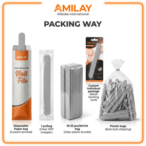 Lime à ongles double face Amilay en papier de verre, grains 100/180 et 180/240, lavable et réutilisable, pour manucure en salon, vente en gros OEM - Product Image 6
