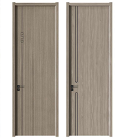 Porte intérieure moderne blanche en bois massif MDF avec isolation acoustique, design Shaker, ouverture coulissante