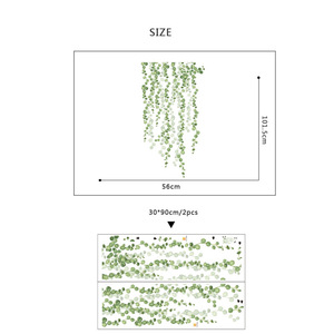 Adesivi Murali Autoadesivi con Piante Verdi <span class=keywords><strong>per</strong></span> Camerette dei Bambini, Decorazioni in Vinile a Forma di Foglie - Product Image 6