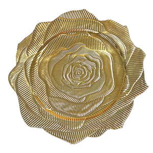 Wholesale 13-Inch Golden Rose Plastic Charger <strong>Plates</strong> Elegant Closed Angle Wedding and Party Table Decoration - Product Image 3