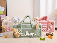 Organisateur de couches pour bébé portable et pliable en tissu, fait main, moderne, écologique, doux, style peluche, pour chambre d'enfant, table à langer ou accessoire de voiture