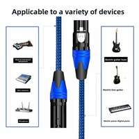 Câble audio XLR mâle-femelle double jack, conducteur en cuivre sans oxygène, gaine tressée en nylon pour guitare, microphone, haut-parleur de scène