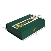 Boîte à fermeture magnétique en forme de cœur, en carton vert foncé mat avec doublure intérieure en soie, boîte en papier premium personnalisée