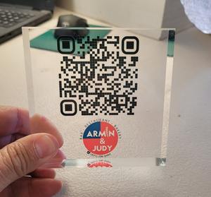 Mini tablero acrílico QR <span class=keywords><strong>Menu</strong></span> stands Letreros de mesa Exhibición de precios independiente - Product Image 6