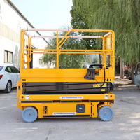 Plateforme élévatrice à ciseaux électrique autotractée compacte à batterie, hauteur de travail de 8 m et capacité de 113 kg