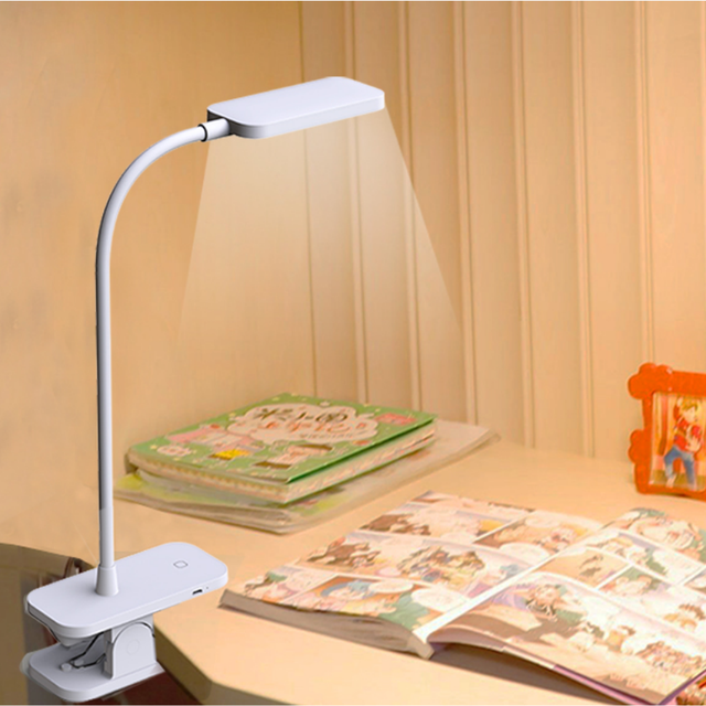 ABS USB Clip on Lamp Rechargeable Wireless LED Table Lamp Battery Powered LED Desk Lamp for Reading