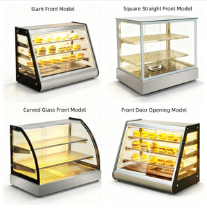 Vitrina Calentadora de Alimentos Eléctrica de Acero Inoxidable con Frente Inclinado, Capacidad de 50L, Calentador Multifuncional para Mostrador - Product Image 6
