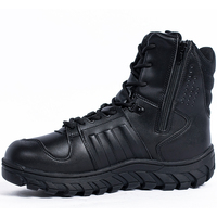 Bottes de travail d'extérieur à tige lisse, à lacets, avec semelle extérieure en caoutchouc antidérapante, pour l'entraînement sur le terrain et les activités quotidiennes en plein air