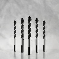 Foret à carrelage en verre DingLi DLCC, foret diamanté à cœur, foret central à tige hexagonale pour le perçage de la maçonnerie, finition oxyde noir, tailles 4 mm/6 mm/8 mm