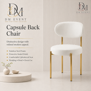 Silla de Comedor Moderna de Acero Inoxidable Dorado con Respaldo Curvo y Cojín Blanco para Banquetes de Hotel, Venta al Por Mayor - Product Image 3