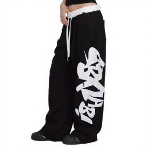 Pantalones vaqueros de mezclilla casuales de otoño para mujer, de cintura media, holgados, de pierna ancha, transpirables, tipo cargo, con bordado y diseño frontal plano, 100% algodón - Product Image 3