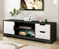 Design contemporain en bois Morden Bas Grand support TV en forme de I pour meubles de maison dans le salon Caractéristique de stockage