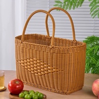 Boodschappenmandje van PP-materiaal, nieuwe Chinese stijl, handvat van wilgentakken, fruitmand, mandje voor boodschappen, Chinese knoopaccenten, handgeweven