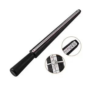 High quality jewelry black 4 scale plastic ring sizer mandrel stick ring size measurement tool