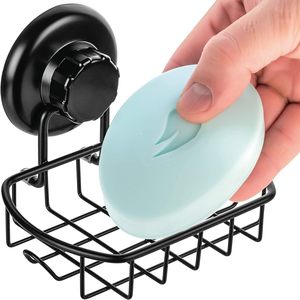Accessoires noirs Porte-<span class=keywords><strong>savon</strong></span> à <span class=keywords><strong>ventouse</strong></span> avec crochets Porte-<span class=keywords><strong>savon</strong></span> de douche à <span class=keywords><strong>ventouse</strong></span> sous vide super puissant - Product Image 4