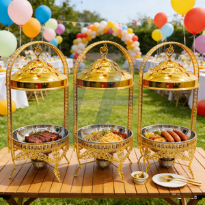 Meistverkaufter Edelstahl-Chafing Dish 8L 9L Goldener Buffet-Wärmer für Restaurants und Partys Hängender Speisenwärmer - Product Image 3