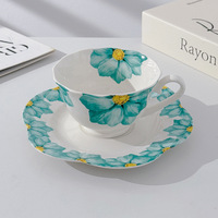 Ensemble de soucoupe de tasse à café en céramique jetable haut de gamme motif de fruits de Style pastoral pour les ensembles de vaisselle d'assiette à Dessert de thé de l'après-midi
