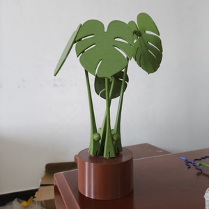 Décoration végétale moderne 3d imprimé Monstera Coaster Plant Ornement avec feuilles de dessous de verre intégrées Moderne - Product Image 1