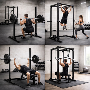 Rack Professionale in Acciaio per Squat e Powerlifting, Attrezzatura per Allenamento di Forza con Funzioni di Sicurezza per <span class=keywords><strong>Palestra</strong></span> Domestica - Product Image 5