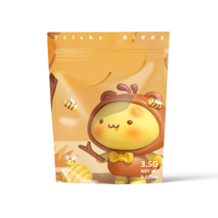 Emballage personnalisé d'ours en bonbon comestible en plastique pour stratification Pochette debout givrée avec fermeture à glissière Sac en mylar avec fermeture à glissière