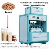 Machine d'emballage sous vide en forme de brique six faces 0,3-5 kg |   Machine d'emballage sous vide pour grains de riz avec commande PLC |   500-600 Sacs/H