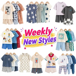 Conjuntos de ropa de algodón para bebés, ropa informal de verano para niños y niñas, pantalones cortos, camisetas con diseños estampados, nuevos estilos semanales - Product Image 1