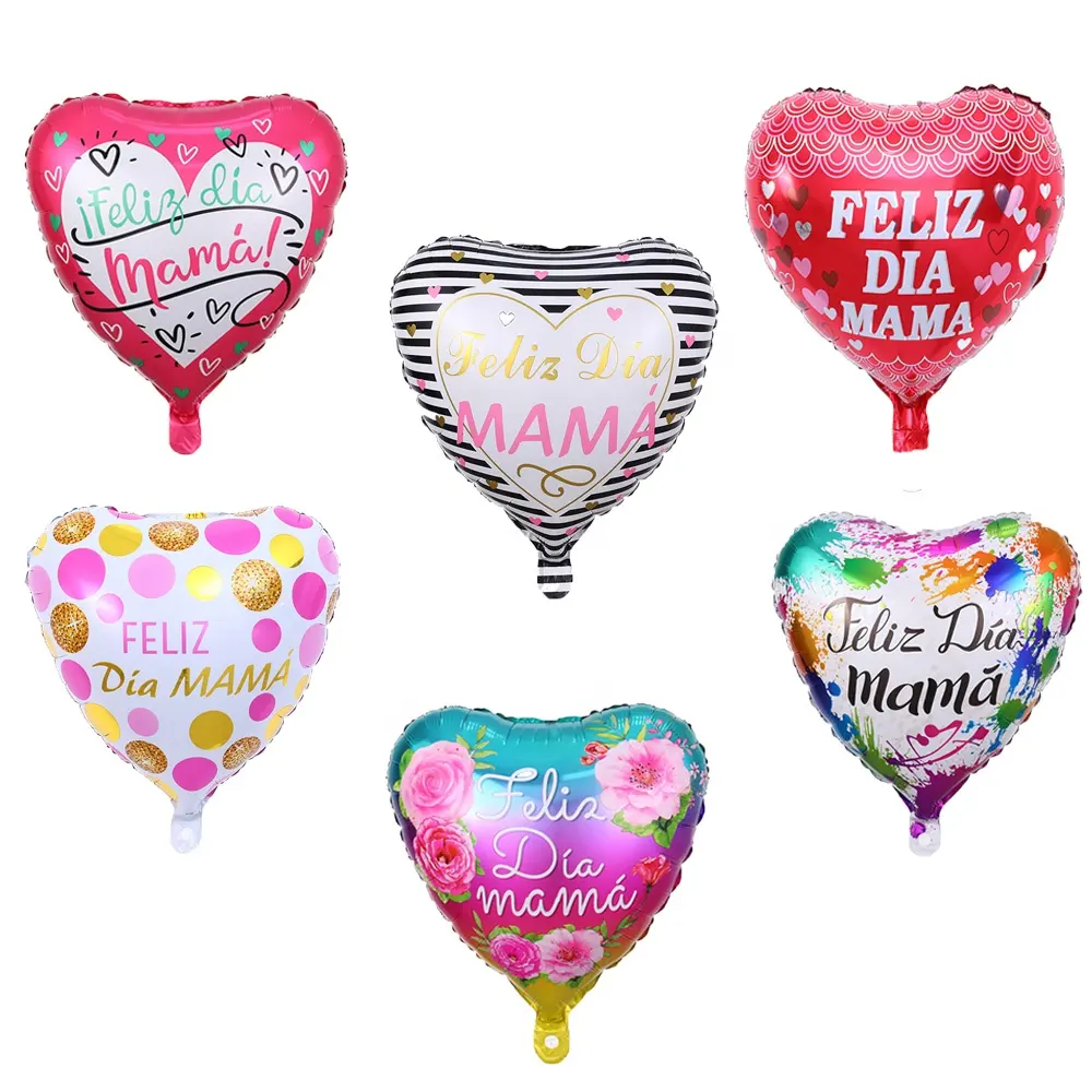 幸せな母の日風船スペインの母の日フェリズディアママグロボスILove You Mom Heart Shape Foil Balloons