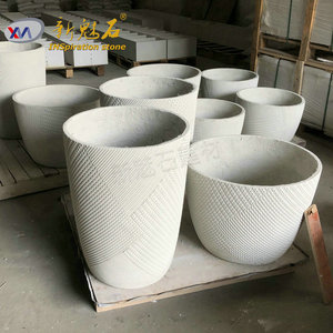 Nuevo Material de Construcción de Imitación Piedra, Maceta de Cemento con Diseño de Flor, 600*600*500, Gris y Negro, para Uso Interior y Exterior - Product Image 3