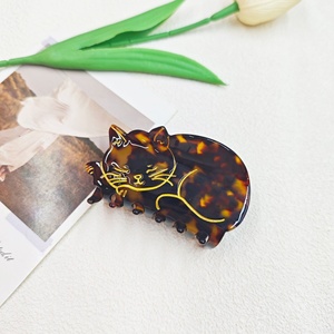 Cute Cat Hair Claw Wholesale Acetate Material Hair Clips For Girls Outdoor Retro Acetate Hair Claw Clip - Product Image 2