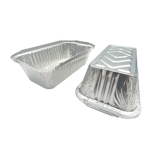 Barquette en aluminium de 2,25 lb (8,5x6 pouces) rectangulaire jetable pour la livraison de repas à emporter, plateau alimentaire argenté de 30 oz - Product Image 1
