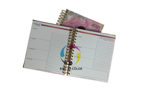 Cuaderno de cuero impreso personalizado planificador de bodas promocional libro de tapa dura encuadernación de costura diseño en espiral regalo para bodas eventos - Product Image 4