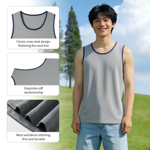 เสื้อกล้ามถักคุณภาพสูงสำหรับผู้ชาย แบบรัดรูปสำหรับวิ่ง ออกกำลังกาย เสริมสร้างกล้ามเนื้อ - Product Image 4