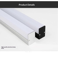 Barre lumineuse linéaire LED pour bureau, éclairage trois côtés, suspension en aluminium, 6000K, lumière d'ingénierie créative personnalisée