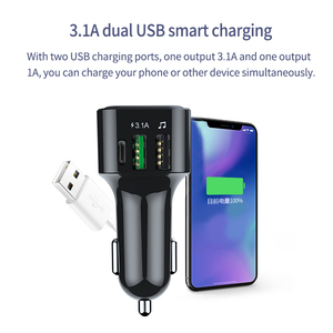 F10 Xe Bt 5.0 FM Transmitter TF Thẻ Đĩa Phát Lại 3.1A Kép USB Nhanh Chóng Sạc Handsfree MP3 Âm Nhạc Máy Nghe Nhạc 3 Trong 1 Sạc - Product Image 5