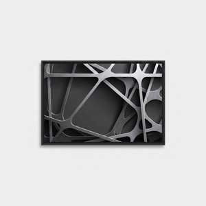 Abstract Metallic Lines Canvas Print: Modern, Sleek Wall Decor,<b>BLACK</b> <b>FRAMED</b> CANVAS - Product Image 2
