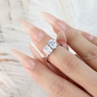 Bague personnalisée Toi et Moi en moissanite, argent sterling 925, bijoux en diamant de laboratoire avec double pierre taille princesse et taille poire