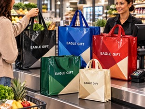Bolsa de Compras Ecológica Reciclada, Multicolor, Tamaño Estándar, Laminada, No Tejida, con Asas de Cuerda - Product Image 4