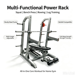 Estación Multifuncional 3 en 1 de Acero Inoxidable para Uso Comercial, Soporte para Sentadillas con Prensa Multiángulo para Entrenamiento con Pesas - Product Image 4