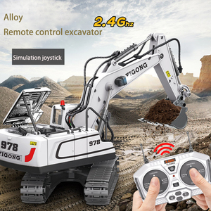 Camion RC 2.4G 10CH en alliage, jouets de construction, ensembles de pelles radiocommandées, excavatrice télécommandée, jouets pour enfants - Product Image 4