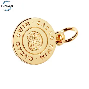 New Arrival Custom Stamping Logo Private Charms Handmade Gold Accessory Brand Metal Pendant For Bangle