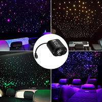 Kit de Plafonnier Étoilé en Fibre Optique Scintillante 6W Petite Taille pour Voiture, Moteur d'Étoiles Activé par le Son avec APP et Télécommande pour Voiture et Maison