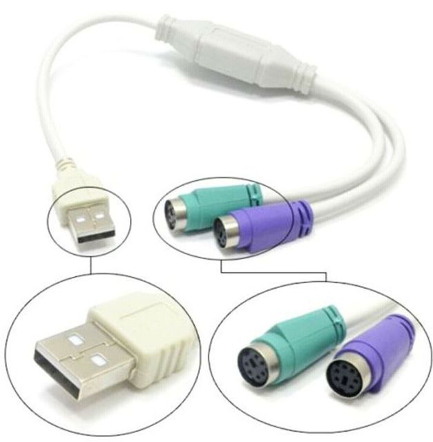 USB Male to PS/2 PS2 Female Converter Cable Cord Converter Adapter Keyboard
