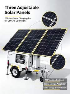 Tour d'éclairage solaire photovoltaïque mobile avec lumières LED et mât télescopique, remorque de stockage d'énergie à panneaux solaires - Product Image 4