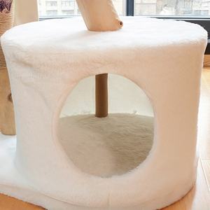Mewah Morden alam kayu padat kucing pohon rumah pohon goresan menara pohon untuk kucing besar lantai kucing memanjat pohon furnitur dalam ruangan - Product Image 5
