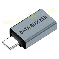 Adaptateur USB-C vers USB-C avec bloqueur de données uniquement pour la charge, protection contre le juice-jacking, rejet des tentatives de piratage, charge PD