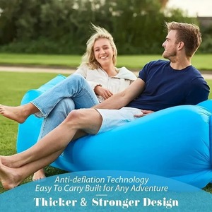 Lazyman Inflatable <b>Sofa</b> Air <b>Bed</b> Air Cushion Outdoor Portable Recliner Single or Double <b>Folding</b> <b>Bed</b> Pillow Model - Product Image 3
