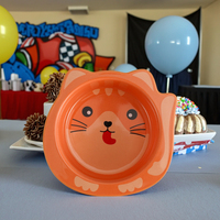 Usine en gros nouvelle conception de chat de bande dessinée orange mélamine bol en plastique pour les enfants
