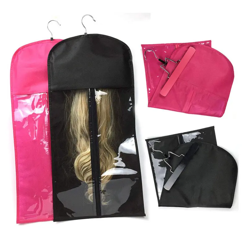 Accessories Personalized Colorful Extension Storage Bags Wig Storage Bag Non-woven Transparent Wig Accessories